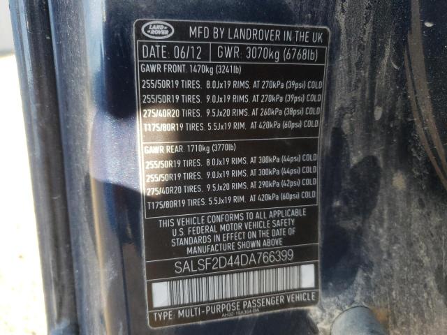 Photo 10 from auction – 2013 LAND ROVER RANGE ROVE with VIN SALSF2D44DA766399