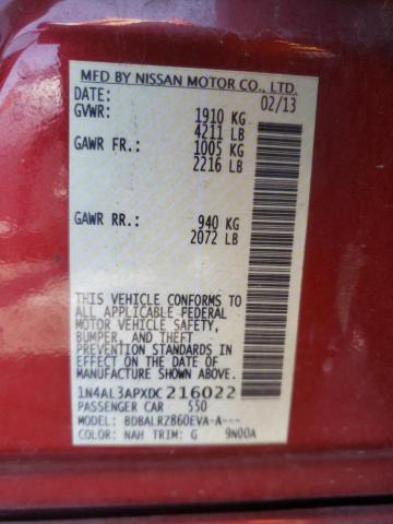 Photo 10 from auction – 2013 NISSAN ALTIMA 2.5 with VIN 1N4AL3APXDC216022