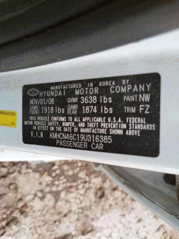 Photo 10 from auction – 2009 HYUNDAI ACCENT GLS with VIN KMHCN46C19U316385