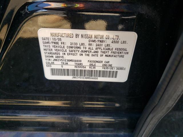 Photo 10 from auction – 2006 INFINITI G35 with VIN JNKCV51E36M504600