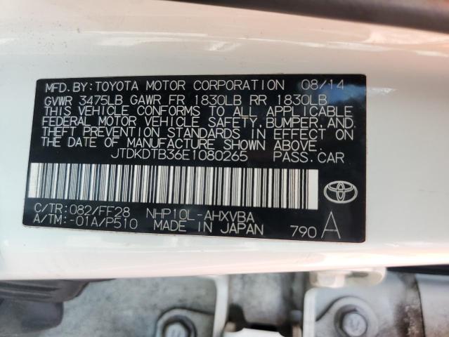 Photo 10 from auction – 2014 TOYOTA PRIUS C with VIN JTDKDTB36E1080265