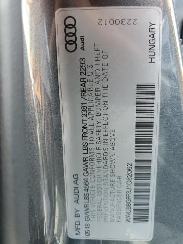 Photo 10 from auction – 2018 AUDI A3 PREMIUM with VIN WAUB8GFF3J1082062