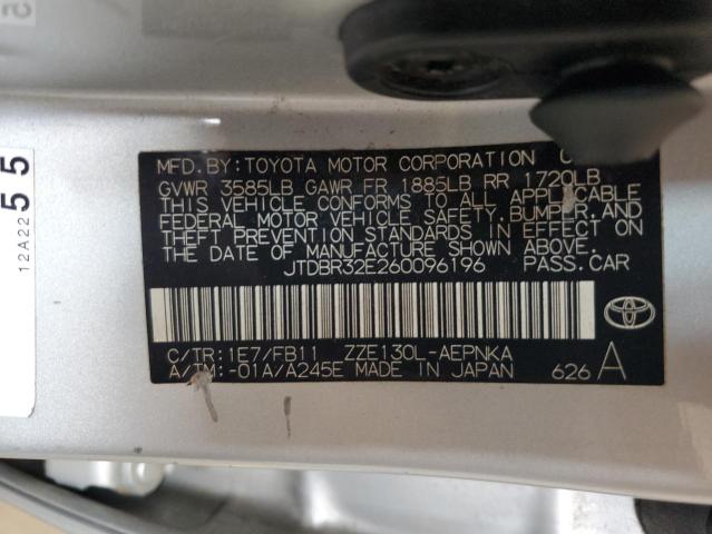 Photo 10 from auction – 2006 TOYOTA COROLLA CE with VIN JTDBR32E260096196