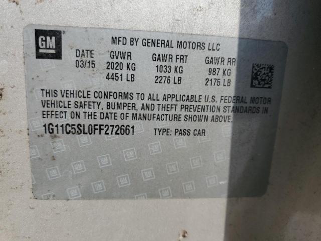 Photo 10 from auction – 2015 CHEVROLET MALIBU 1LT with VIN 1G11C5SL0FF272661