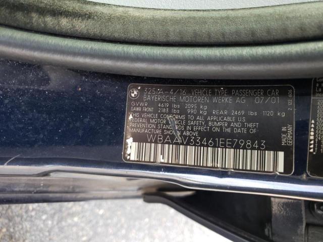 Photo 10 from auction – 2001 BMW 325 I with VIN WBAAV33461EE79843