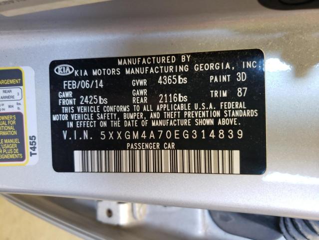 Photo 10 from auction – 2014 KIA OPTIMA LX with VIN 5XXGM4A70EG314839
