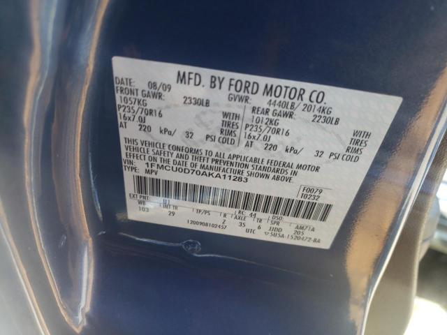 Photo 10 from auction – 2010 FORD ESCAPE XLT with VIN 1FMCU0D70AKA11283