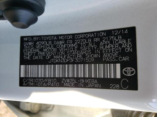Photo 10 from auction – 2015 TOYOTA PRIUS PLUG with VIN JTDKN3DP3F3071509