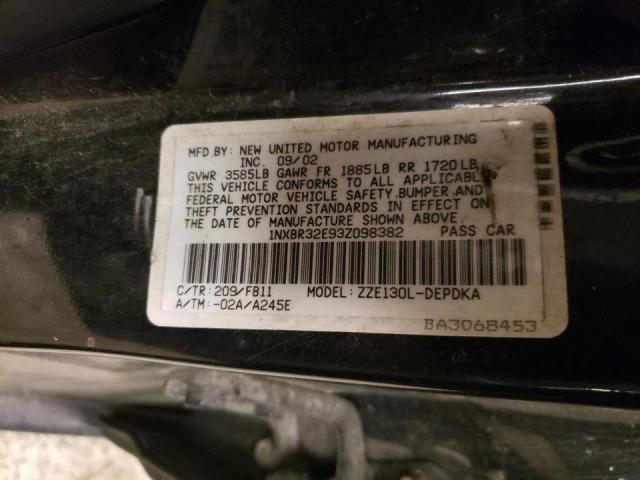 Photo 10 from auction – 2003 TOYOTA COROLLA CE with VIN 1NXBR32E93Z098382