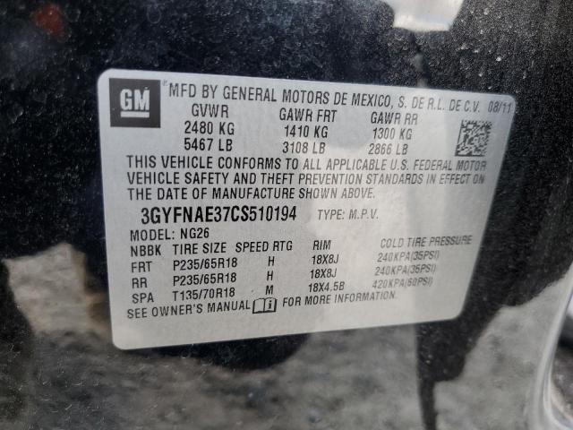 Photo 10 from auction – 2012 CADILLAC SRX LUXURY with VIN 3GYFNAE37CS510194