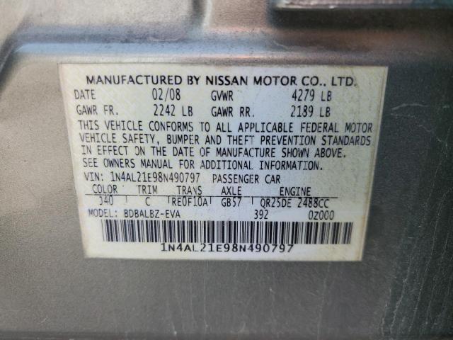 Photo 10 from auction – 2008 NISSAN ALTIMA 2.5 with VIN 1N4AL21E98N490797