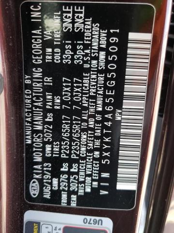 Photo 10 from auction – 2014 KIA SORENTO LX with VIN 5XYKT4A65EG505091
