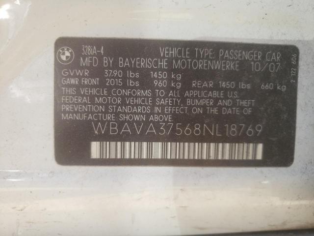 Photo 10 from auction – 2008 BMW 328 I with VIN WBAVA37568NL18769