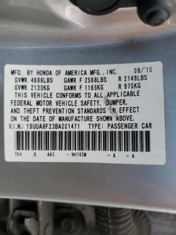 Photo 10 from auction – 2011 ACURA TL with VIN 19UUA8F23BA001471