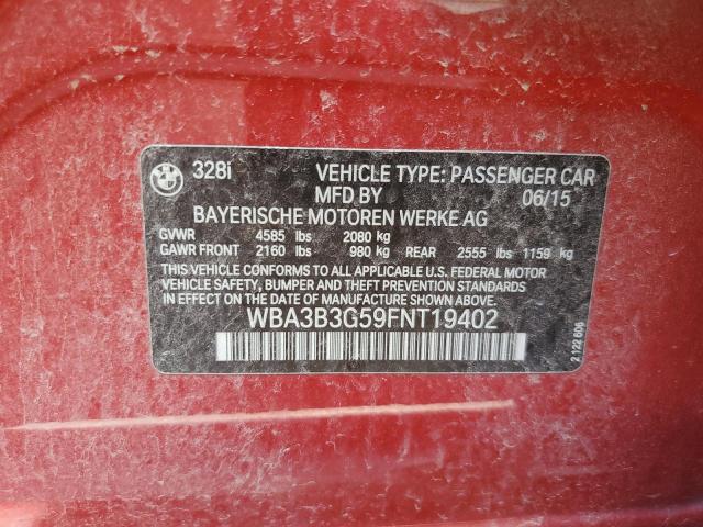 Photo 10 from auction – 2015 BMW 328 XI with VIN WBA3B3G59FNT19402