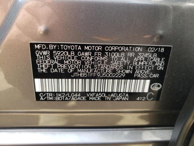 Photo 10 from auction – 2018 LEXUS LS 500 BAS with VIN JTHB51FF9J5002229