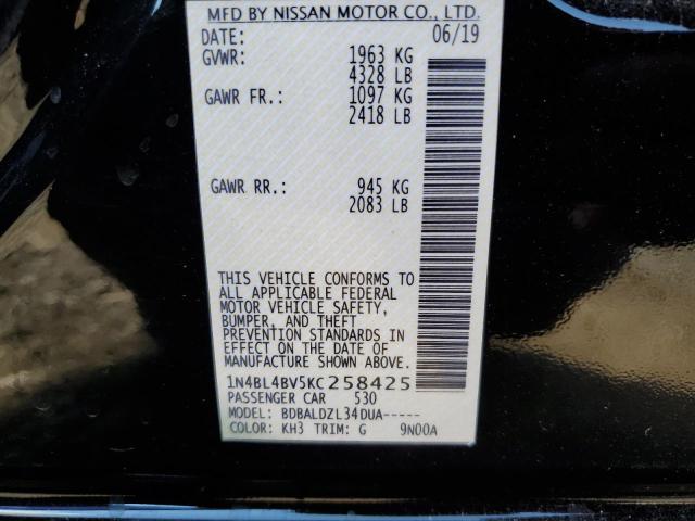 Photo 10 from auction – 2019 NISSAN ALTIMA S with VIN 1N4BL4BV5KC258425