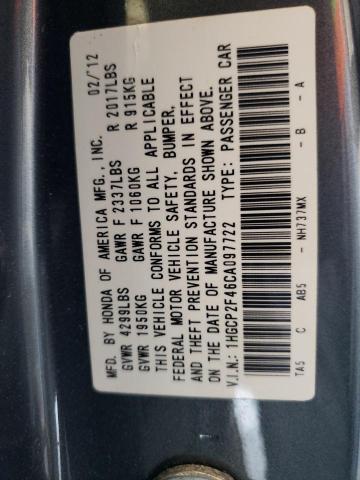 Photo 10 from auction – 2012 HONDA ACCORD LXP with VIN 1HGCP2F46CA097722