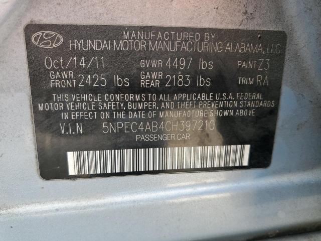 Photo 10 from auction – 2012 HYUNDAI SONATA SE with VIN 5NPEC4AB4CH397210