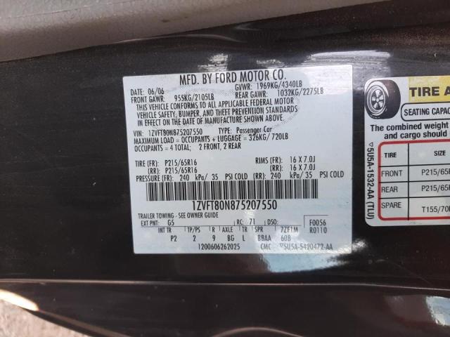 Photo 10 from auction – 2007 FORD MUSTANG with VIN 1ZVFT80N875207550