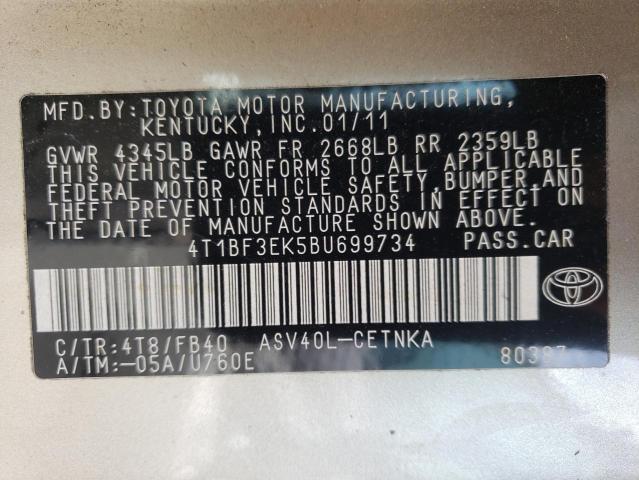 Photo 10 from auction – 2011 TOYOTA CAMRY BASE with VIN 4T1BF3EK5BU699734
