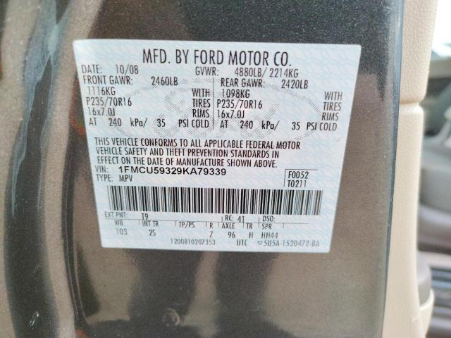 Photo 10 from auction – 2009 FORD ESCAPE HYB with VIN 1FMCU59329KA79339