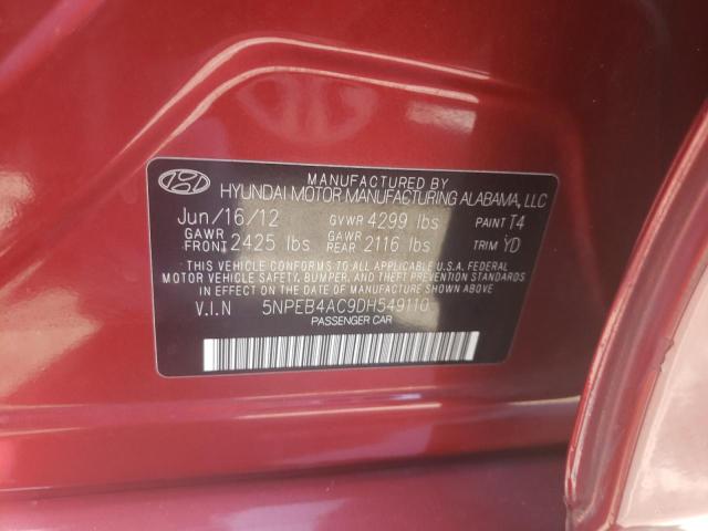 Photo 10 from auction – 2013 HYUNDAI SONATA GLS with VIN 5NPEB4AC9DH549110