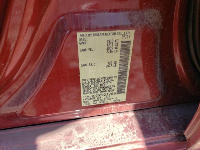 Photo 10 from auction – 2013 NISSAN ALTIMA 2.5 with VIN 1N4AL3AP2DC921266