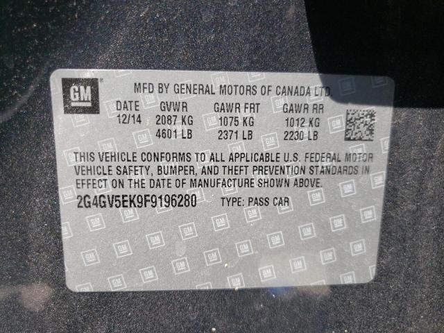 Photo 10 from auction – 2015 BUICK REGAL with VIN 2G4GV5EK9F9196280