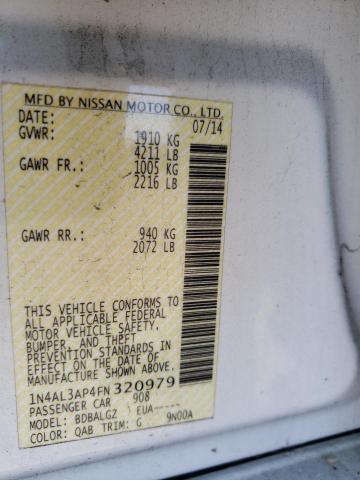 Photo 10 from auction – 2015 NISSAN ALTIMA 2.5 with VIN 1N4AL3AP4FN320979