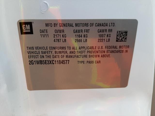 Photo 10 from auction – 2012 CHEVROLET IMPALA LT with VIN 2G1WB5E3XC1184577