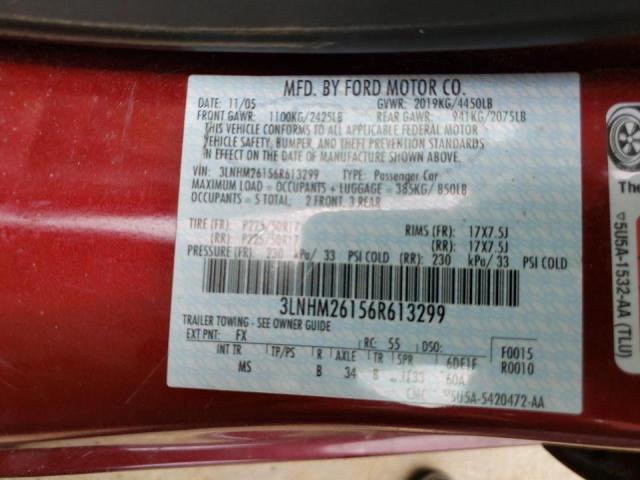 Photo 10 from auction – 2006 LINCOLN ZEPHYR with VIN 3LNHM26156R613299