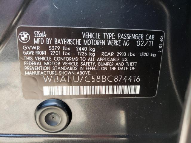 Photo 10 from auction – 2011 BMW 535 XI with VIN WBAFU7C58BC874416