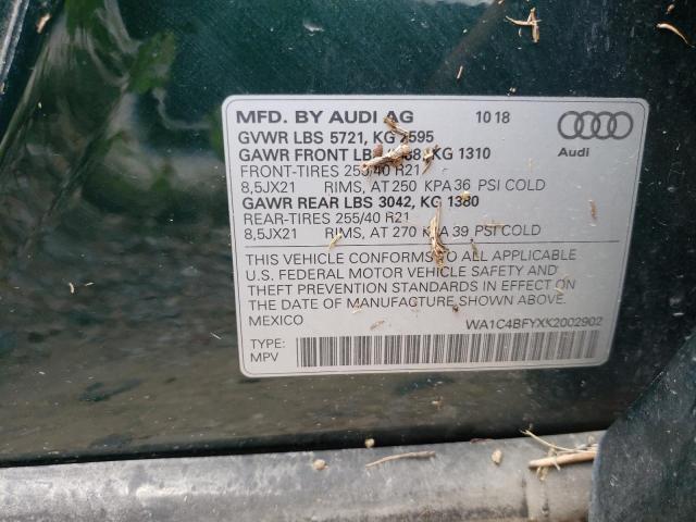 Photo 10 from auction – 2019 AUDI SQ5 PRESTI with VIN WA1C4BFYXK2002902