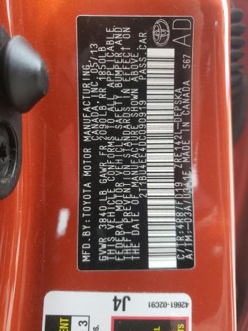 Photo 10 from auction – 2013 TOYOTA COROLLA BA with VIN 2T1BU4EE4DC090919