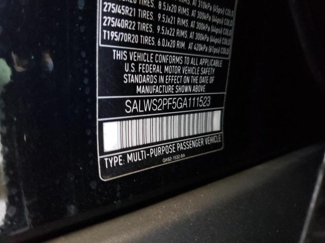 Photo 10 from auction – 2016 LAND ROVER RANGE ROVE with VIN SALWS2PF5GA111523