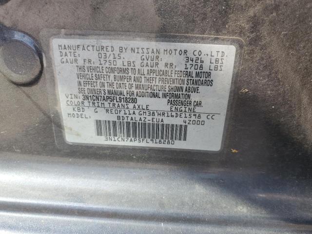Photo 10 from auction – 2015 NISSAN VERSA S with VIN 3N1CN7AP5FL918280
