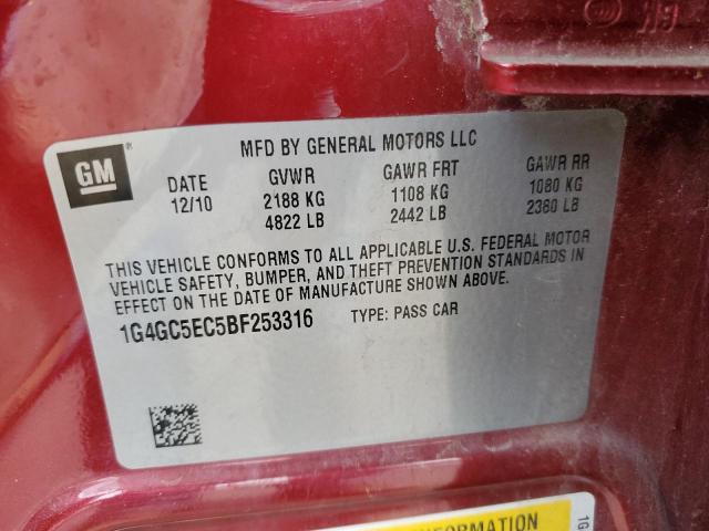 Photo 10 from auction – 2011 BUICK LACROSSE C with VIN 1G4GC5EC5BF253316