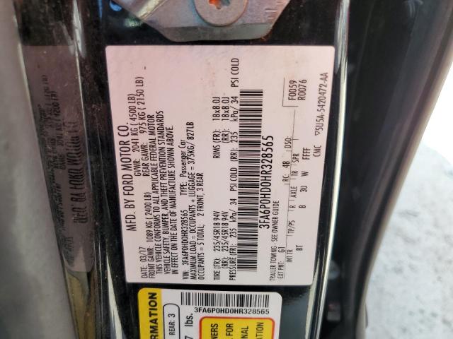 Photo 10 from auction – 2017 FORD FUSION SE with VIN 3FA6P0HD0HR328565