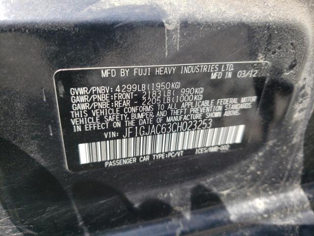 Photo 10 from auction – 2012 SUBARU IMPREZA PR with VIN JF1GJAC63CH023253