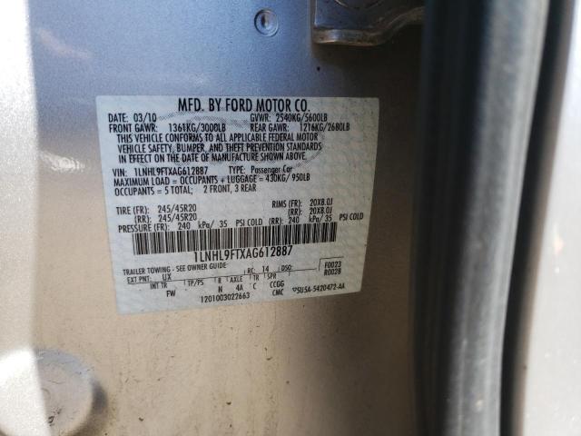 Photo 10 from auction – 2010 LINCOLN MKS with VIN 1LNHL9FTXAG612887