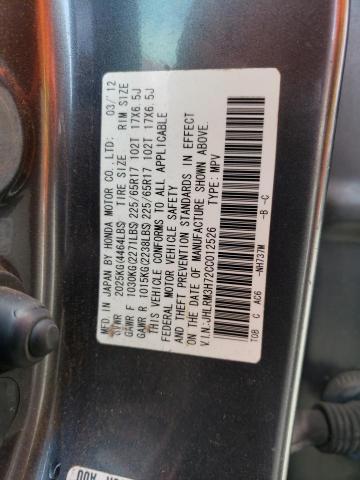 Photo 10 from auction – 2012 HONDA CR-V EXL with VIN JHLRM3H72CC012526