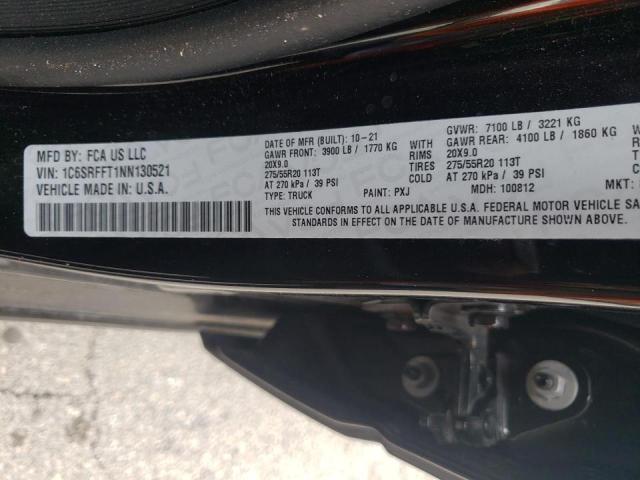 Photo 10 from auction – 2022 RAM 1500 BIG H with VIN 1C6SRFFT1NN130521
