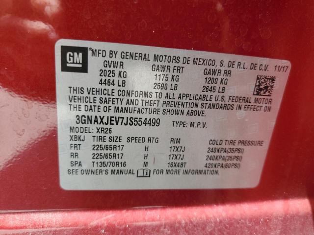 Zdjęcie 10 z aukcji – 2018 CHEVROLET EQUINOX LT z VIN 3GNAXJEV7JS554499