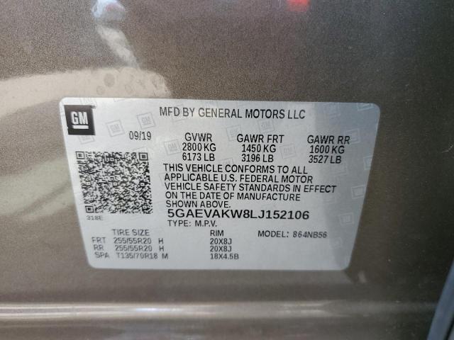 Photo 10 from auction – 2020 BUICK ENCLAVE ES with VIN 5GAEVAKW8LJ152106
