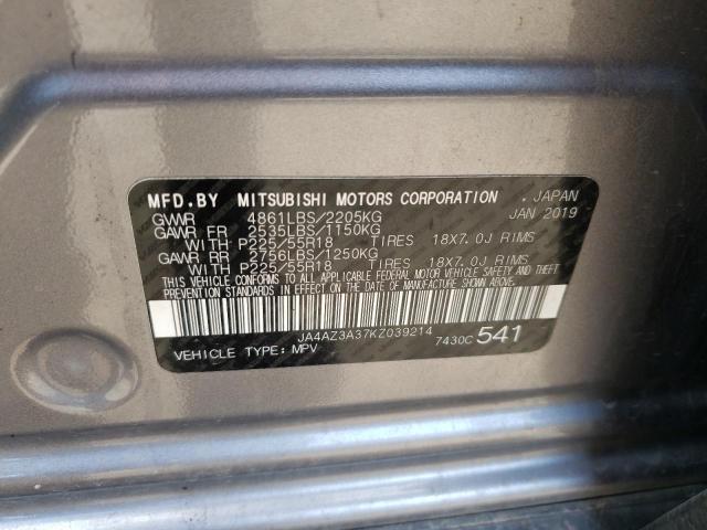 Photo 10 from auction – 2019 MITSUBISHI OUTLANDER with VIN JA4AZ3A37KZ039214