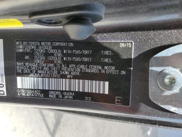 Photo 10 from auction – 2016 TOYOTA 4RUNNER SR with VIN JTEZU5JR1G5113910