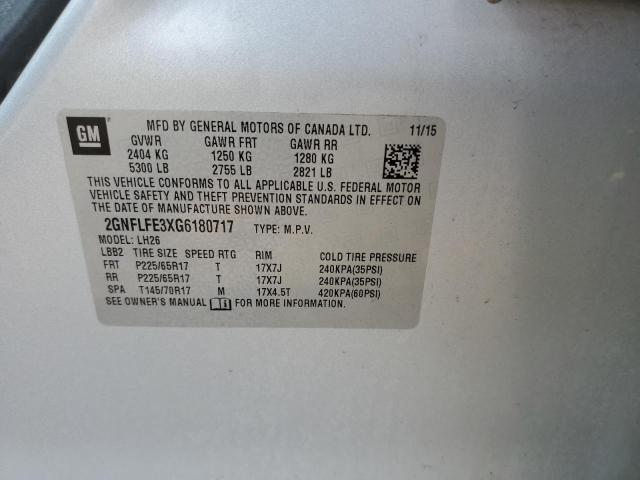 Photo 10 from auction – 2016 CHEVROLET EQUINOX LT with VIN 2GNFLFE3XG6180717