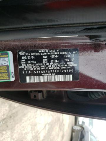 Photo 10 from auction – 2014 KIA OPTIMA LX with VIN 5XXGM4A74EG329490