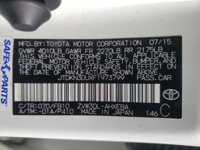 Photo 10 from auction – 2015 TOYOTA PRIUS with VIN JTDKN3DUXF1973799